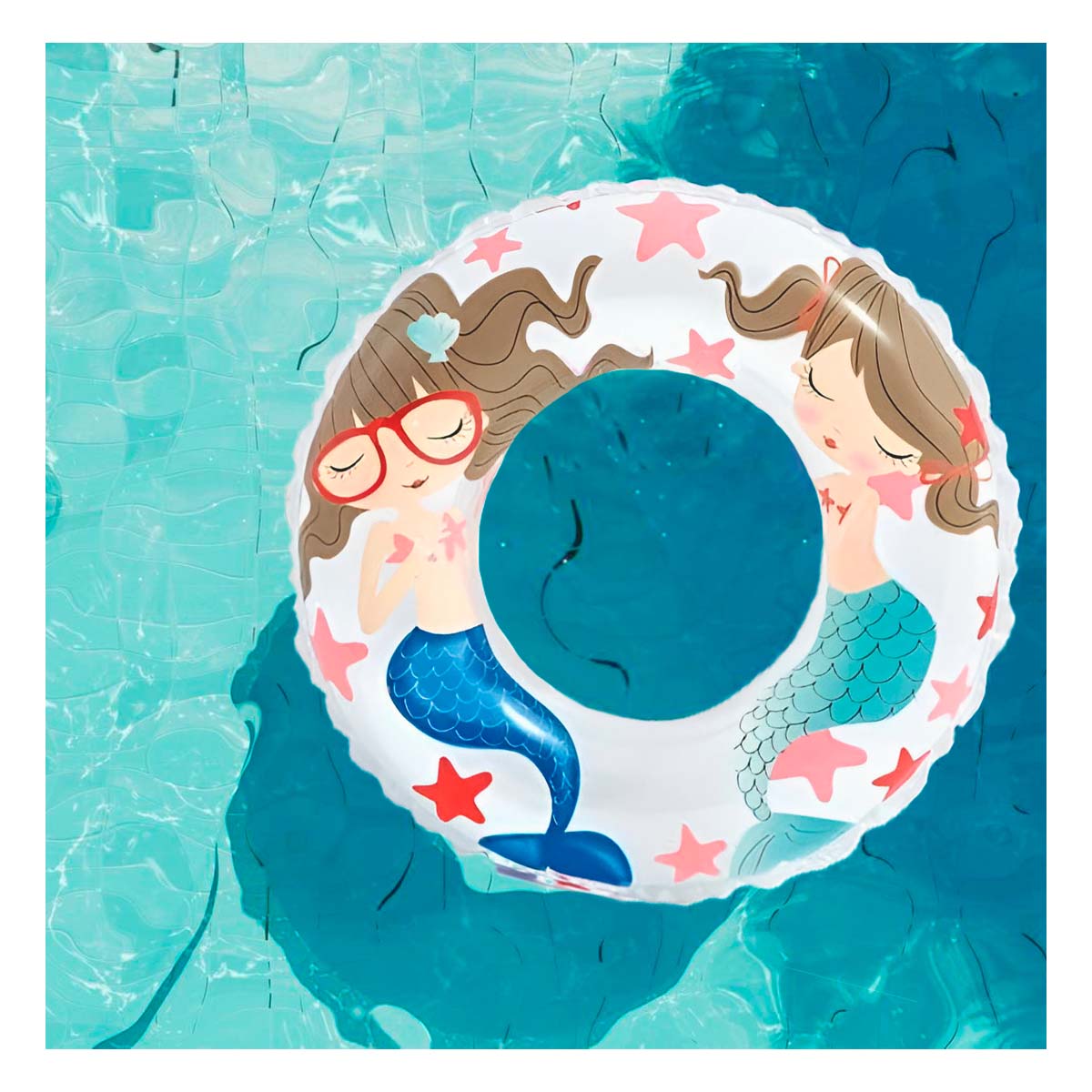 Flotador para Usar en Piscinas de Color Blanco Y+Stickers