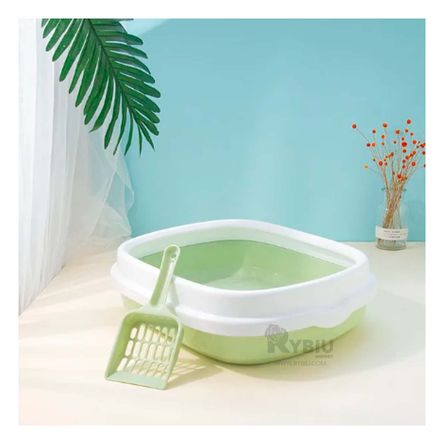 Arenero para Gatos Compacto para Colocar Arena Verde