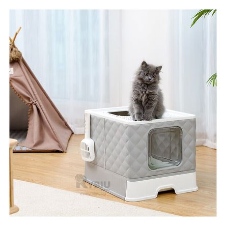 Arenero Practico con Bandeja Movible Plomo Y+Agendita Arenero Practico con Bandeja Movible Plomo Y+Agendita