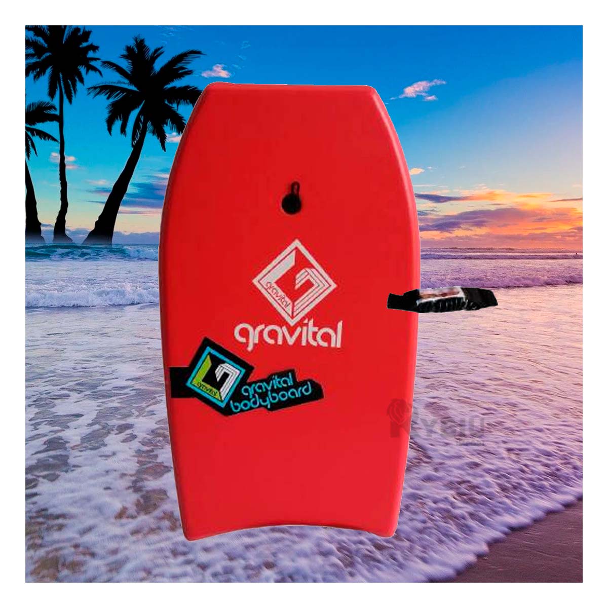 Bodyboard mod. GR-33 Compacto para Nadar en Color Rojo