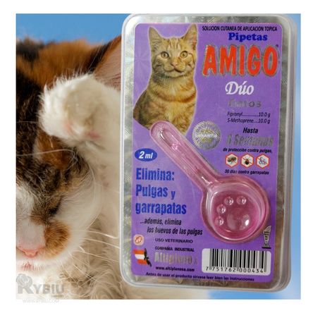 Pipeta Antipulga Duradera para gato en Color Morado