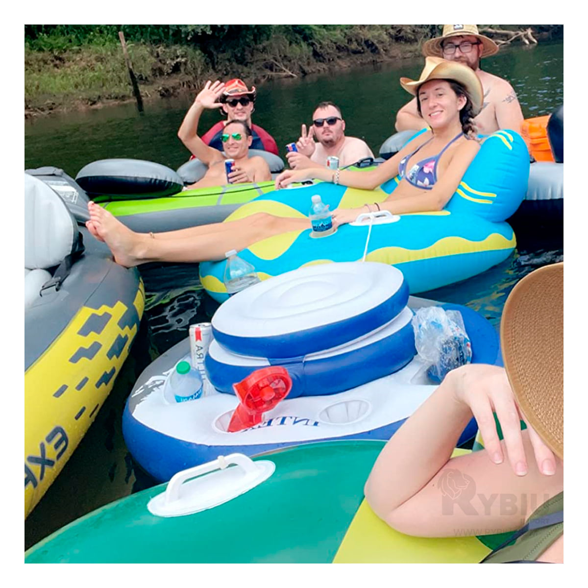 Porta Vaso Inflable con Diseño Moderno Multicolor Y+Agendita