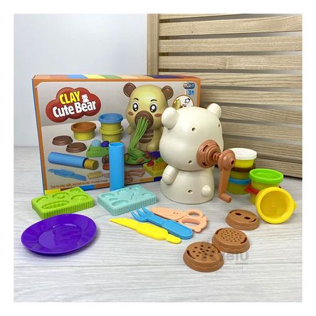 Set de Plastilina para Niños con Accesorio de Oso Color Cafe Set de Plastilina para Niños con Accesorio de Oso Color Cafe