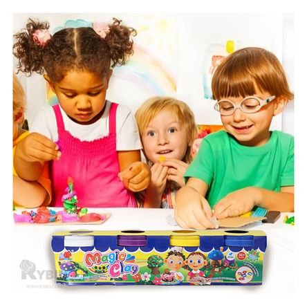 Set de Plastilina de 4 Colores en Vasitos en Caja Multicolor Set de Plastilina de 4 Colores en Vasitos en Caja Multicolor