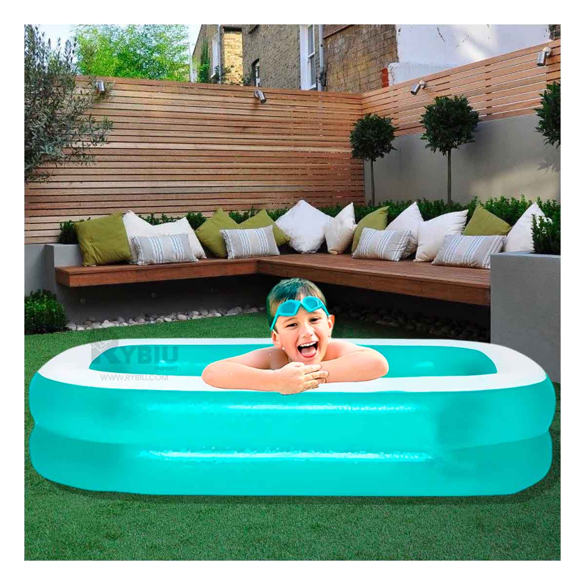 Piscina Inflable para Niños de Color Verde