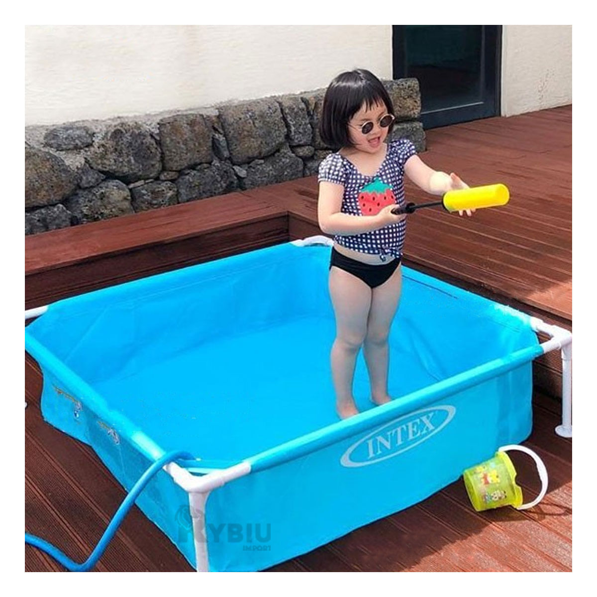 Piscina Montable y Practica de Celeste Y+Papel de Regalo