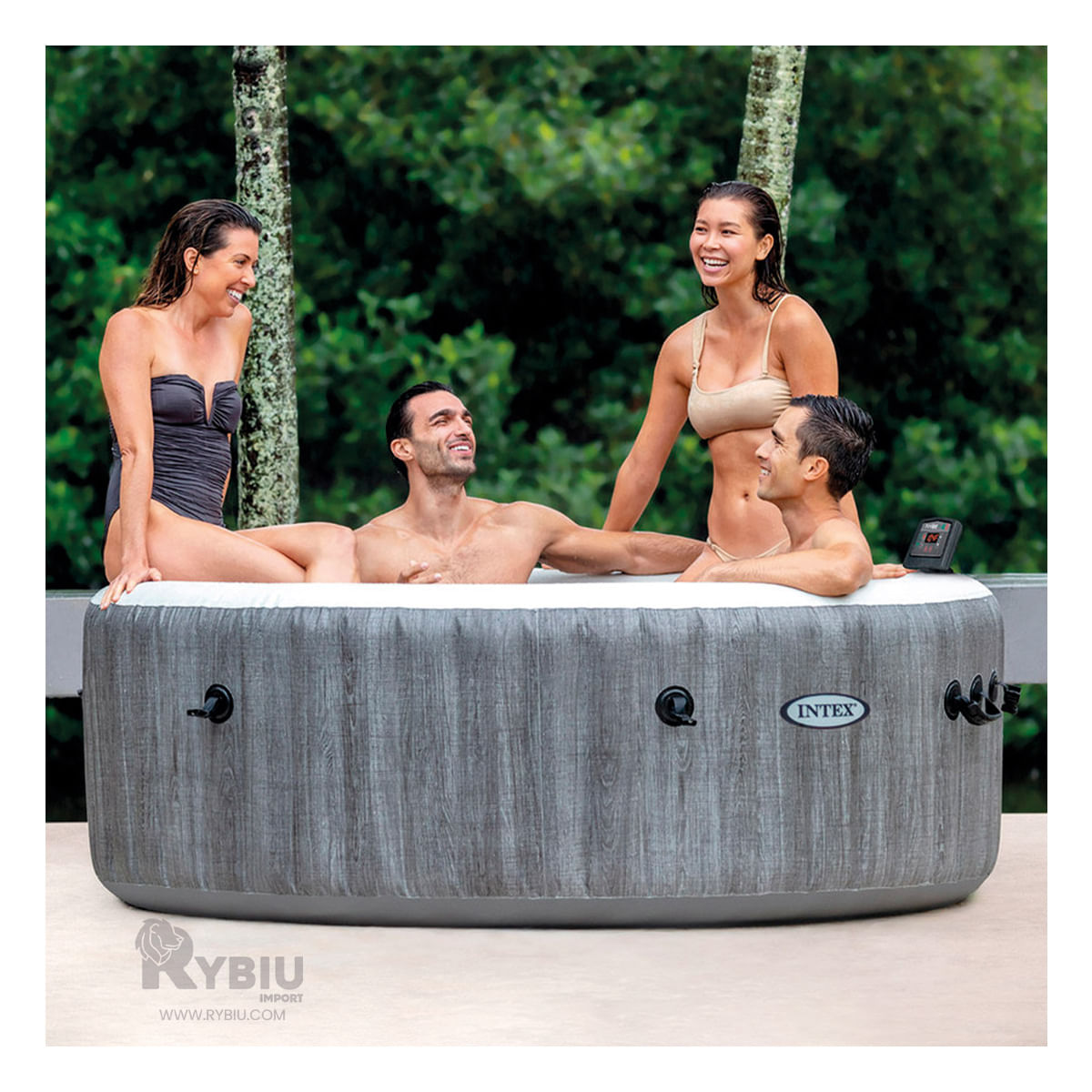 Spa Inflable Refrescante y Comodo en Color Gris