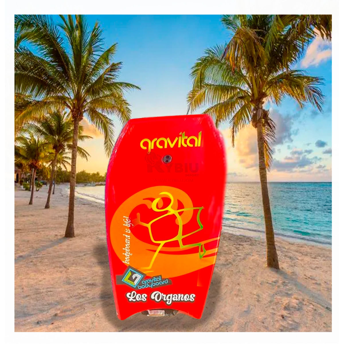 Tabla Acuática de Color Anaranjado Y+Stickers