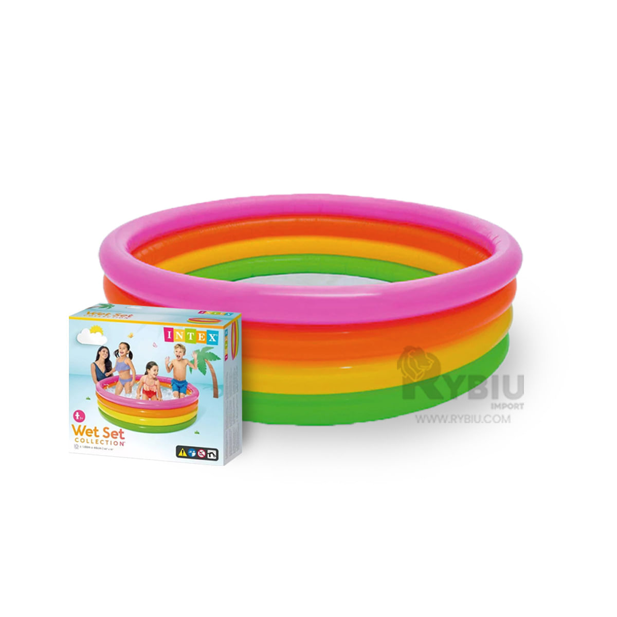 Piscina Facil de Instalar en Tono Multicolor Y+Stickers