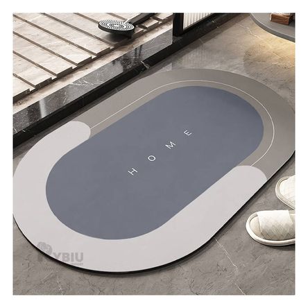 Tapete Forma Ovalada en Color Plomo Y+Papel de Regalo