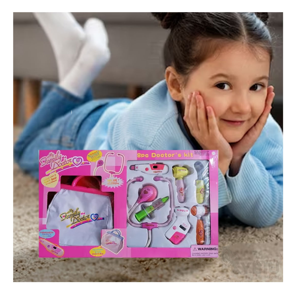 Set de Juguetes de Doctora en Caja Grande de Color Rosado