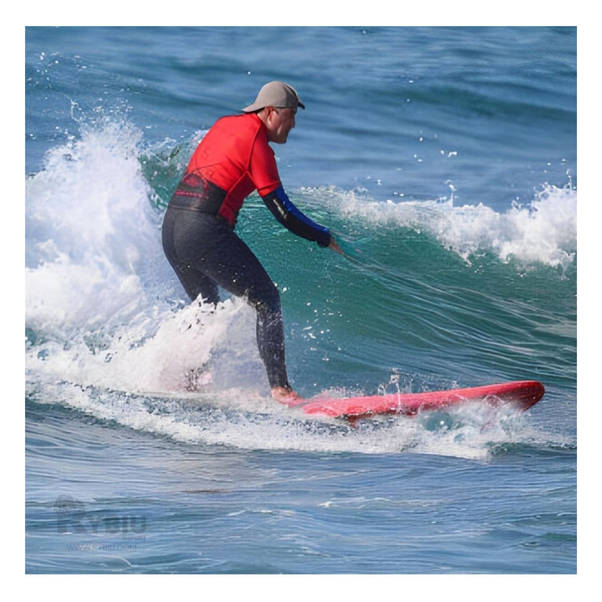 Tabla Innovadora para Competencias de Surf Rojo Y+Stickers