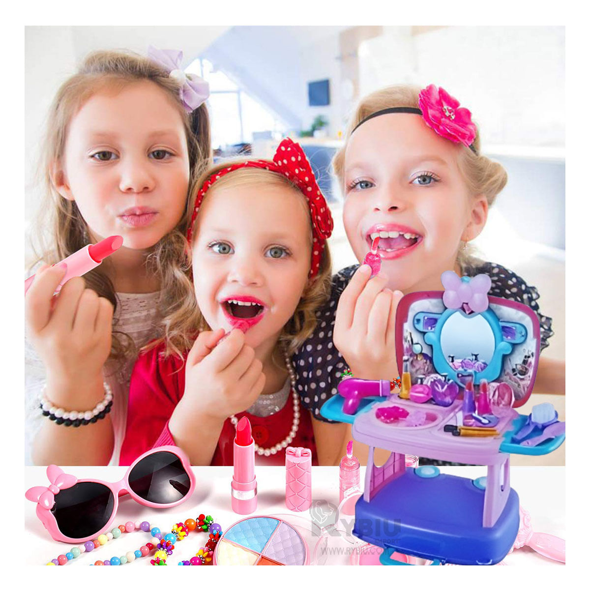 Set de Juguete de Maquillaje en Morado Y+Papel de Regalo