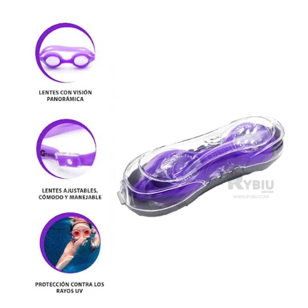 Lentes de Silicona Ajustable en Morado Y+Agendita