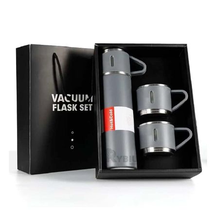 Termo Portatil de Acero Plomo Y+Agendita Termo Portatil de Acero Plomo Y+Agendita