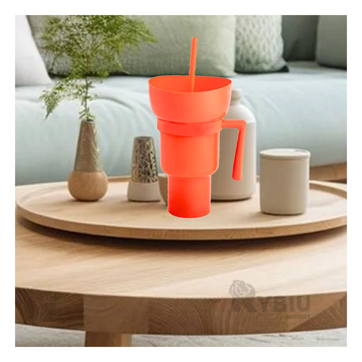Vaso Llamativo Util de Color Naranja Y+Papel de Regalo