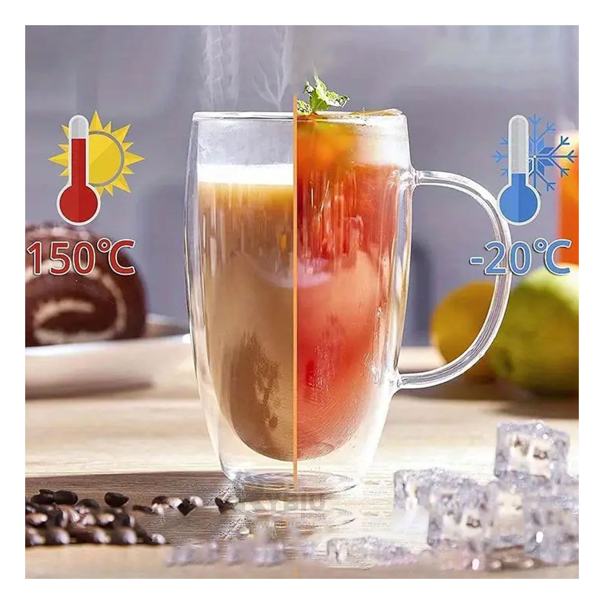 Taza Elegante y Ligero en Transparente Y+Stickers