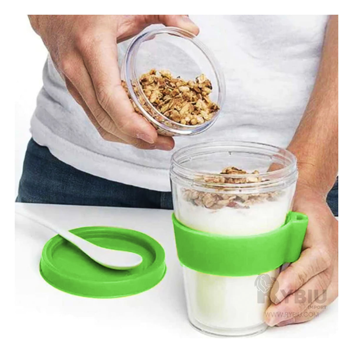 Vaso Moderno para la Familia en Verde Y+Papel de Regalo