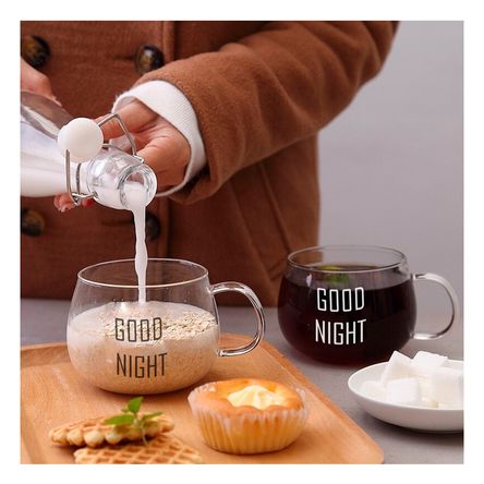 Taza de Vidrio Good Night de Color Transparente Taza de Vidrio Good Night de Color Transparente