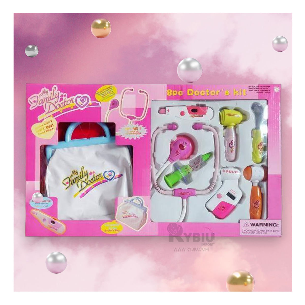 Set de Juguete de Hospital de Tono Rosado Y+Stickers
