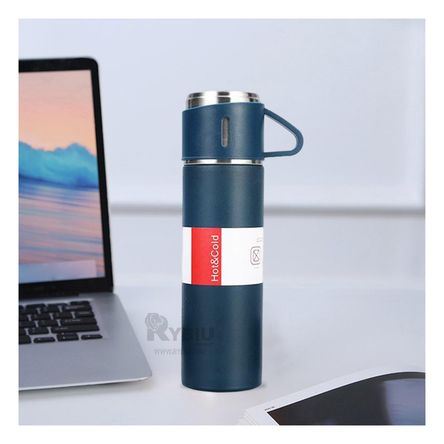 Termo Individual con Dos Tazas de Color Azul Termo Individual con Dos Tazas de Color Azul