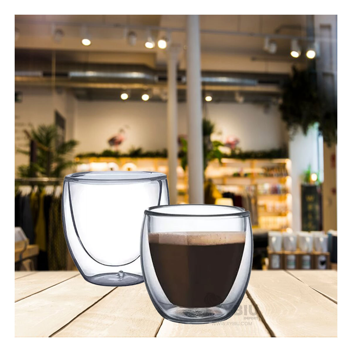 Taza Superficie Dual en Transparente Y+Papel de Regalo