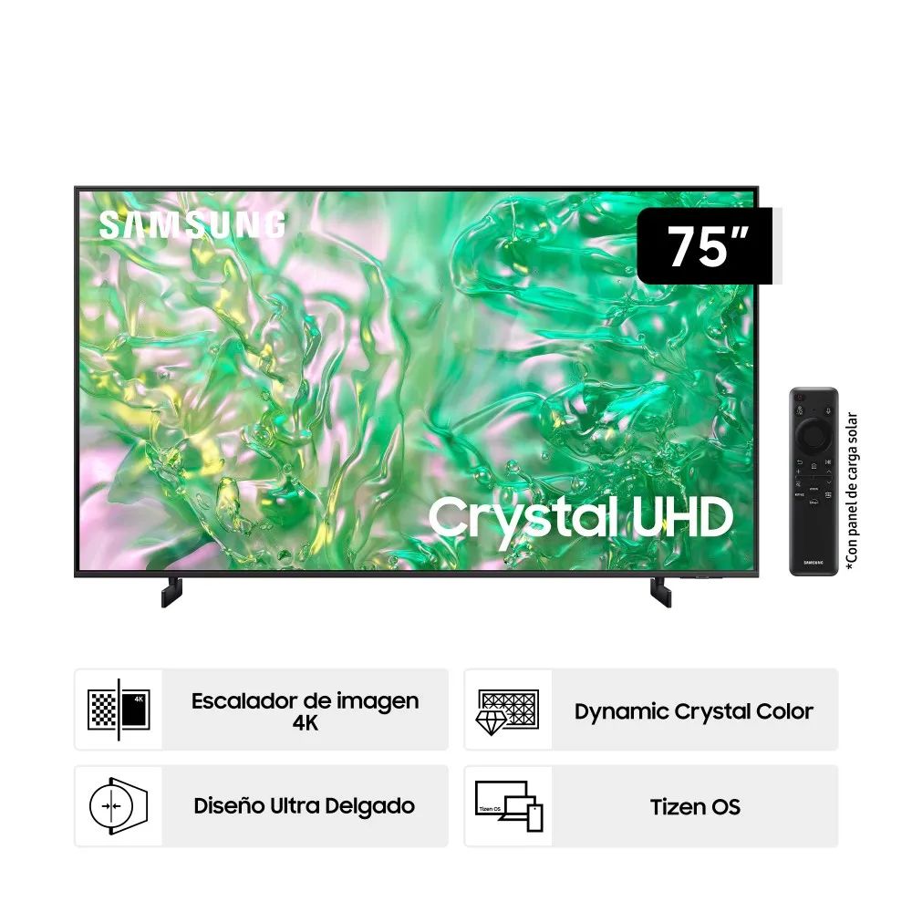 TELEVISOR SAMSUNG 75” CRYSTAL UHD 4K TIZEN OS SMART TV 75DU8000GXPE