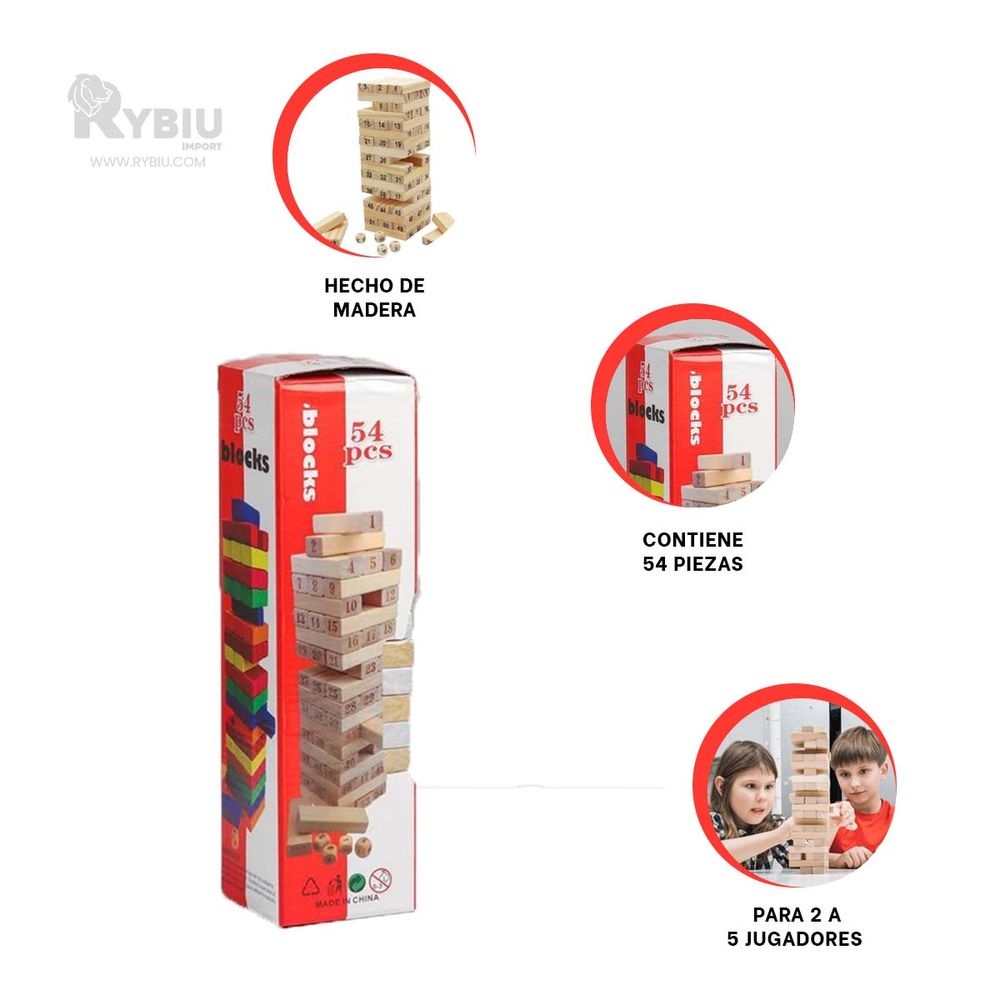 Jenga para Jugar en el Patio en Madera Y+Stickers | Promart.pe - Promart