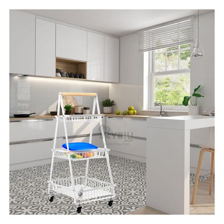 Estante con Ruedas en Color Blanco Y+Agendita Estante con Ruedas en Color Blanco Y+Agendita