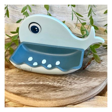 Jabonera Divertida en Forma de Ballena de Color Celeste