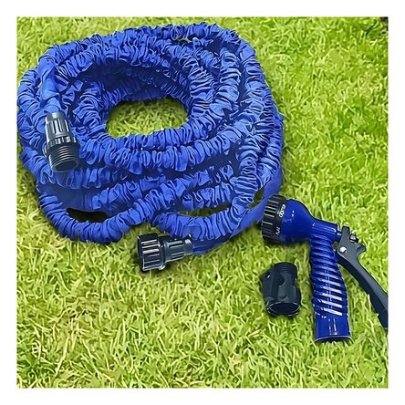 Manguera Flexible de Riego de 15 Metros en Color Azul Manguera Flexible de Riego de 15 Metros en Color Azul