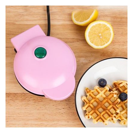 Mini Waflera Circular en Tono Rosado Y+Stickers