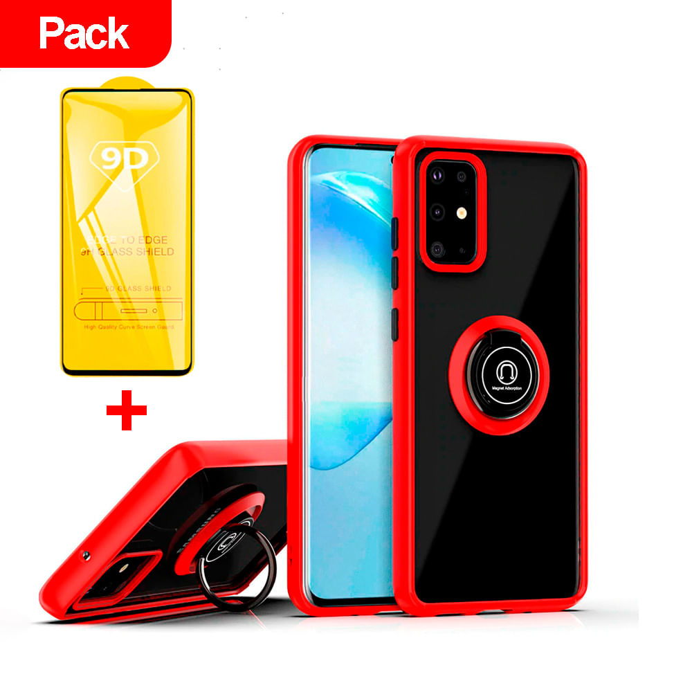 riñones Simpático Aumentar Combo Funda Case Rojo con Anillo Ahumado + Mica 9D para Huawei P20 Lite  Resistente a Caidas y Golpes | Promart - Promart