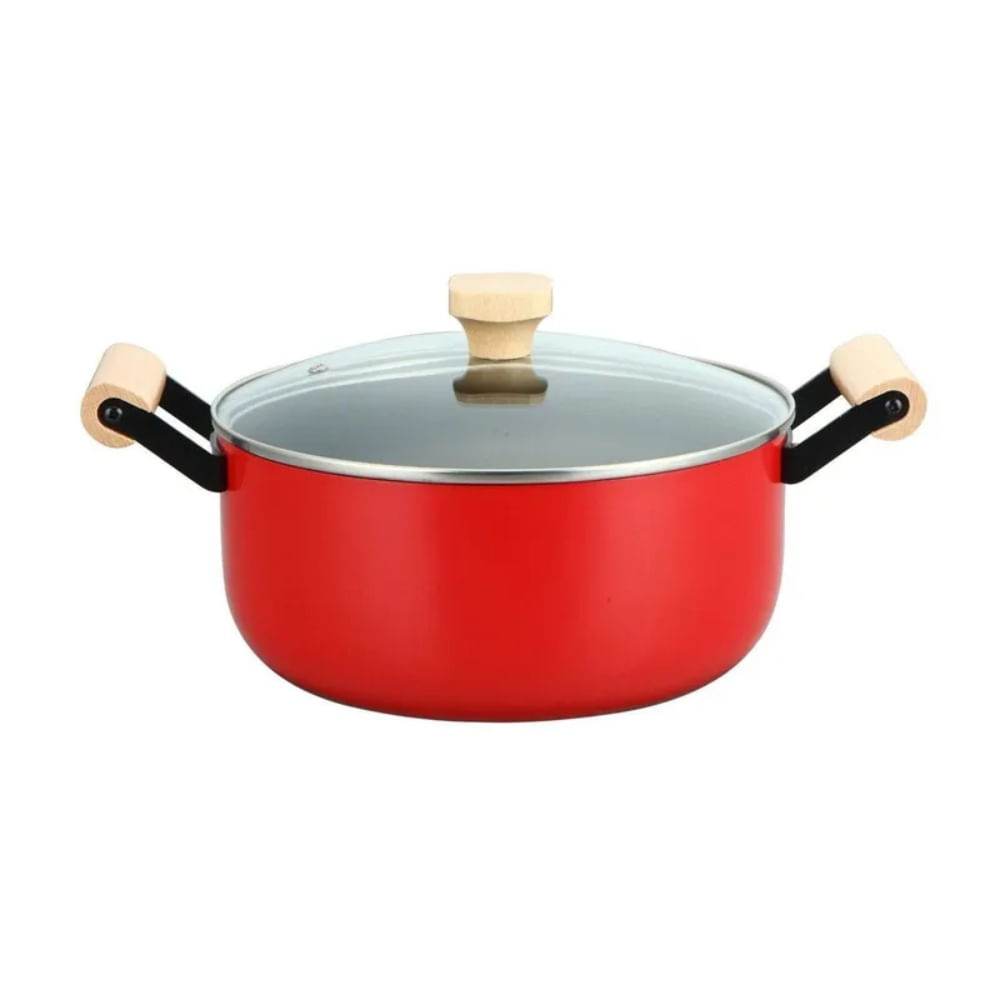 Olla Antiadherente Raspberry N°22 Tapa Vidrio Olla Antiadherente Raspberry N°22 Tapa Vidrio