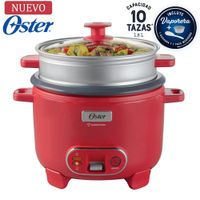 Olla Arrocera Oster 1.8L 3 en 1 Función de Sofrito Vaporera Rojo