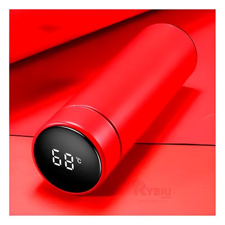Termo Inteligente Digital de Color Rojo Y+Papel de Regalo