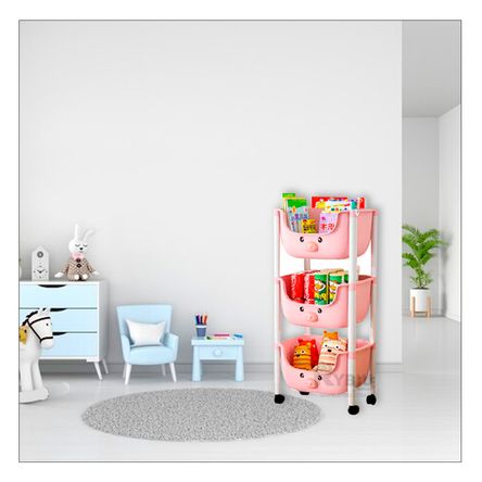 Organizador Moderno de Chancho Tono Rosado Y+Papel de Regalo