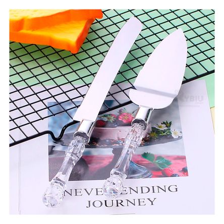 Set de Cuchillo y Espatula en Acrilico Y+Papel de Regalo