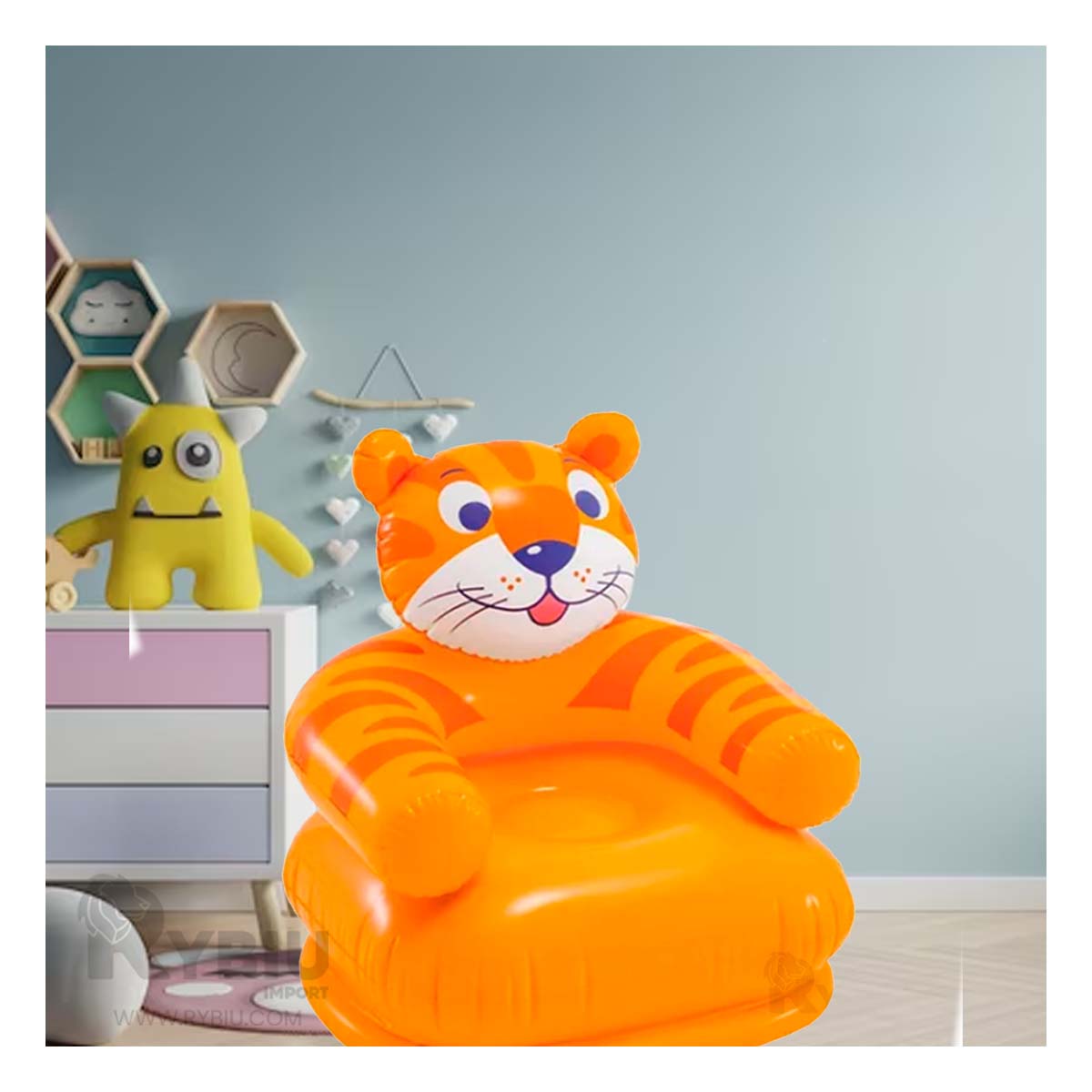 Sofa de Niños Comodo y Transportable de Color Anaranjado