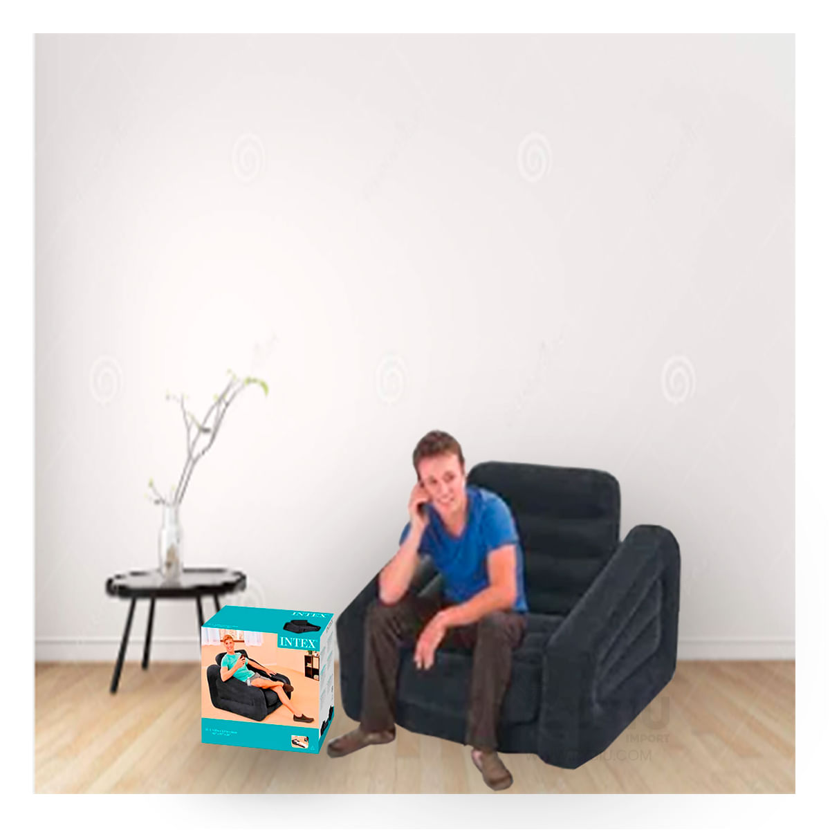 Sofa Facil de Armar en Color Negro Y+Stickers