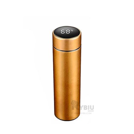 Termo Compacto de Alta Calidad de Color Dorado Y+Stickers Termo Compacto de Alta Calidad de Color Dorado Y+Stickers