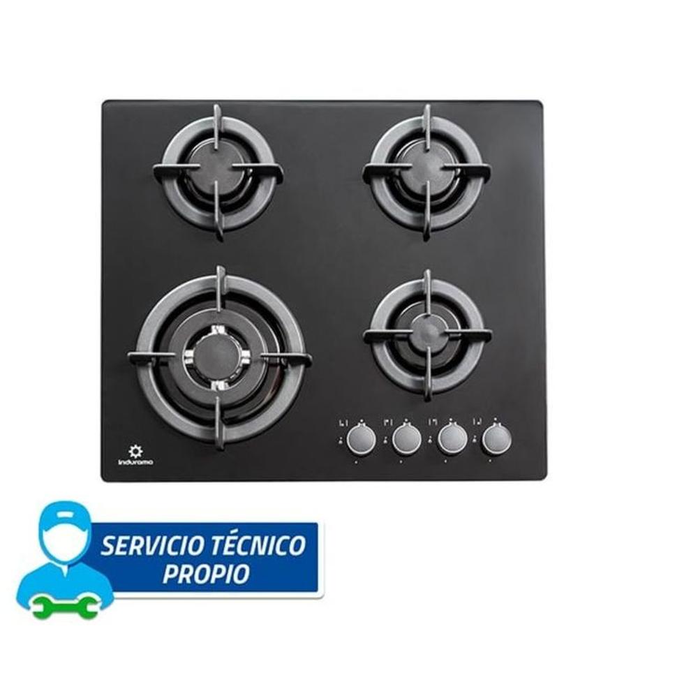 ENCIMERA EMPOTRABLE A GAS GLP INDURAMA 4 HORNILLAS EGASI-604VDNEG