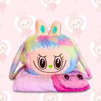 Mochila 5 En 1 Labubu Infantil Felpa Frazada Almohada Peluche Mochila Manos