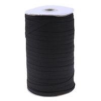 Resorte Elástico Poliester Rollo 15 Mm 10 Ligas 150 Metros Color Negro