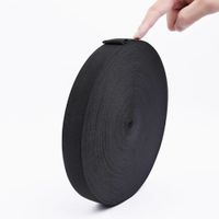 Resorte Elastico Crochette Poliester Negro 25mm 16 Ligas Rollo con 100 Metros