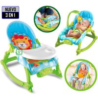 Silla de Comer Mecedora Vibrador Lámpara Musical Verde