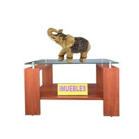 Mesa de Centro con Vidrio  Color Cedro Modelo MISS - TEMEL