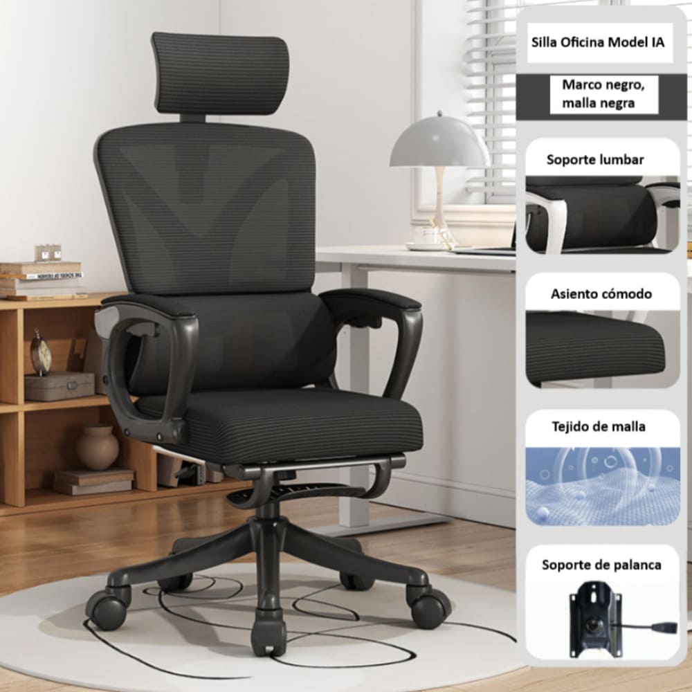 Silla Oficina Model IA - Color Negro