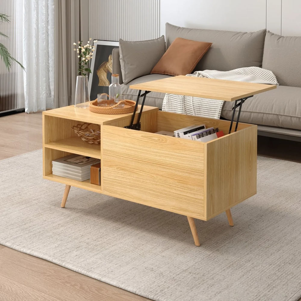 Mesa de Centro Elevable Moderna Maldy Color Roble Buralo TU MESITA