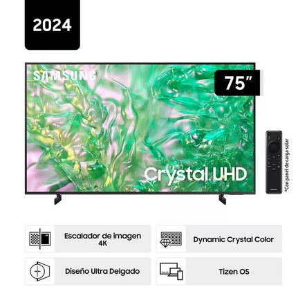 TV 75'' SAMNSUNG - UN75DU8000GXPE CRYSTAL UHD 4K TIZEN OS 2024